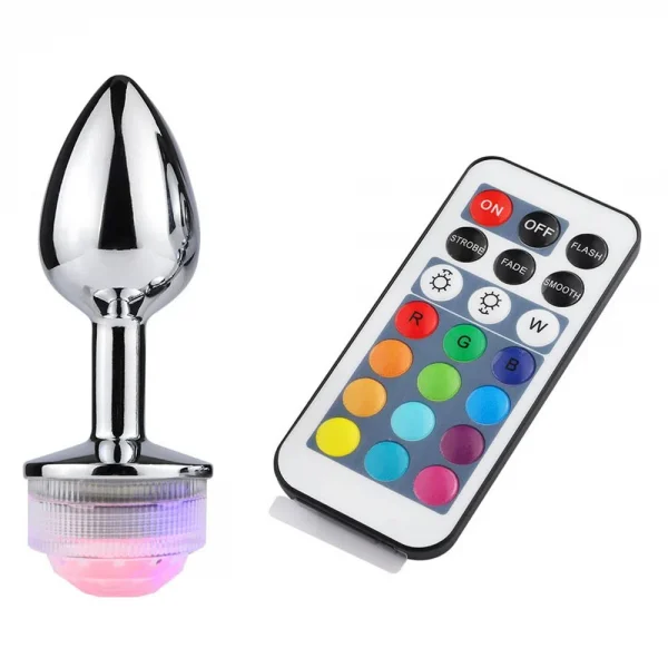 PLUG ANAL EM ALUMINIO COM LUZ DE LED 3R IMPORT