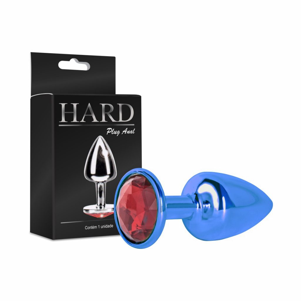 PLUG ANAL AZUL COM PEDRA (HA118A) - HARD