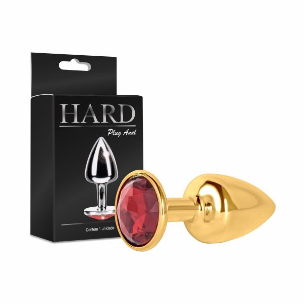 PLUG ANAL DOURADO COM PEDRA (HA118D) - HARD