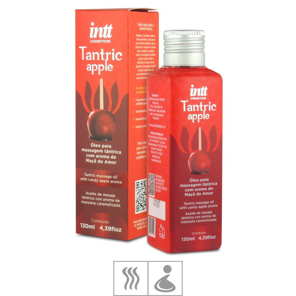 TANTRIC APPLE ÓLEO PARA MASSAGEM TÂNTRICA COM AROMA DE MAÇÃ DO AMOR 120ML - INTT