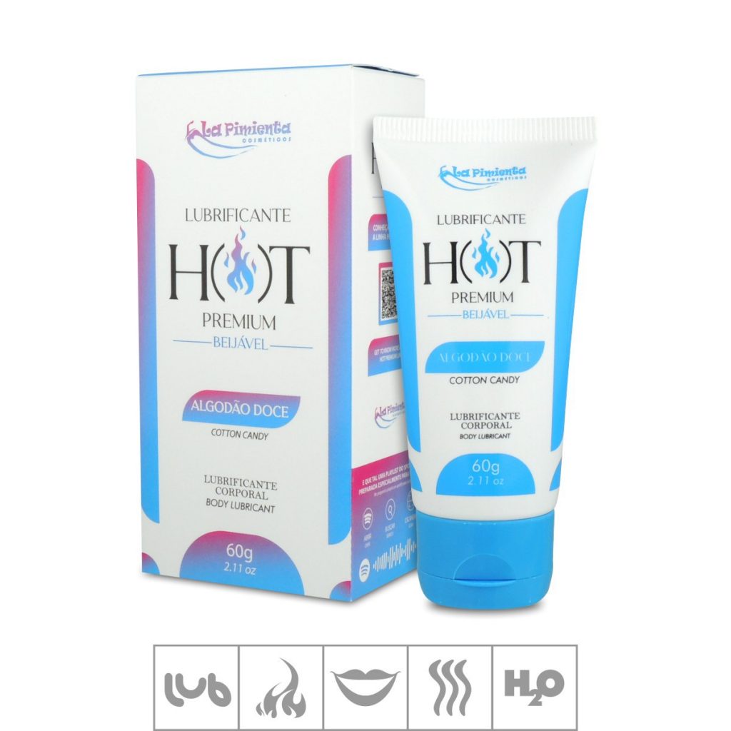 LUBRIFICANTE HOT PREMIUM ALGODÃO DOCE 60G - LA PIMENTA