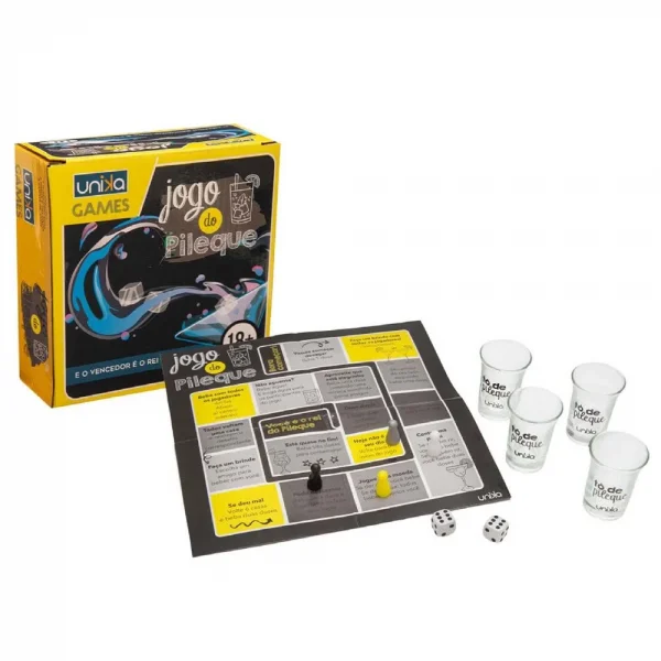 JOGO DO PILEQUE COM 4 SHOTS UNIKA