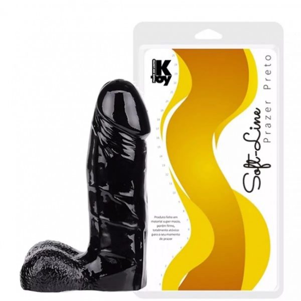 PRÓTESE REALÍSTICA MACIA E FLEXIVEL 15X4CM PRETO - KGEL