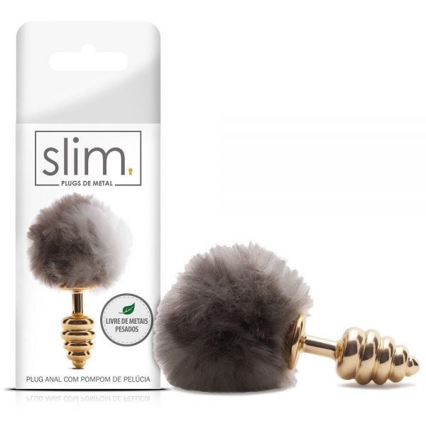 PLUG ANAL COM POMPOM DE PELÚCIA SLIM (MT046) - SEXY FANTASY