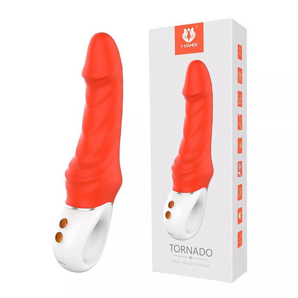 TORNADO VIBRADOR SILICONE COR LARANJA (SHD-S283) - S-HANDE