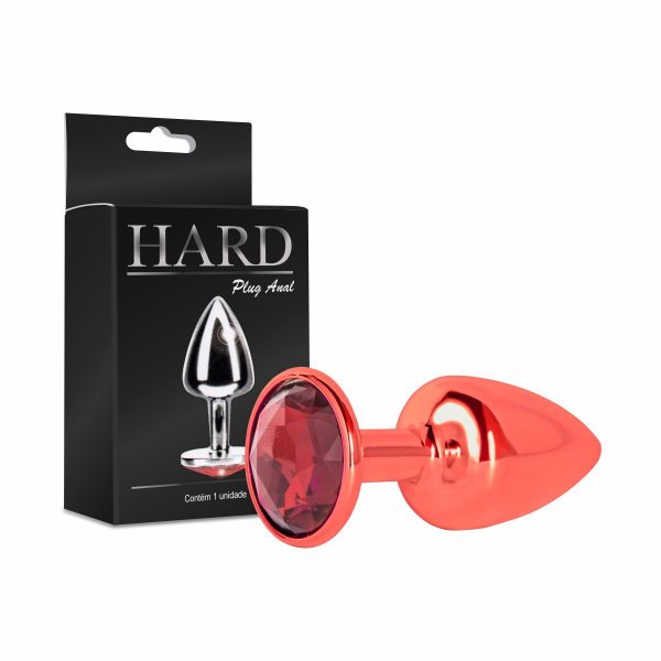PLUG ANAL VERMELHO COM PEDRA (HA118V) - HARD