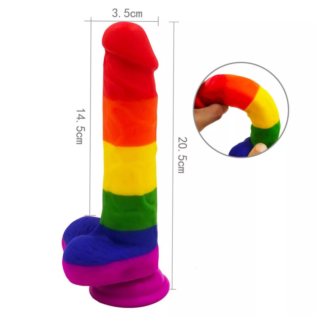 DILDO GODE PRÓTESE REALÍSTICA COM VENTOSA (PE107) COLORIDA - NV TOYS