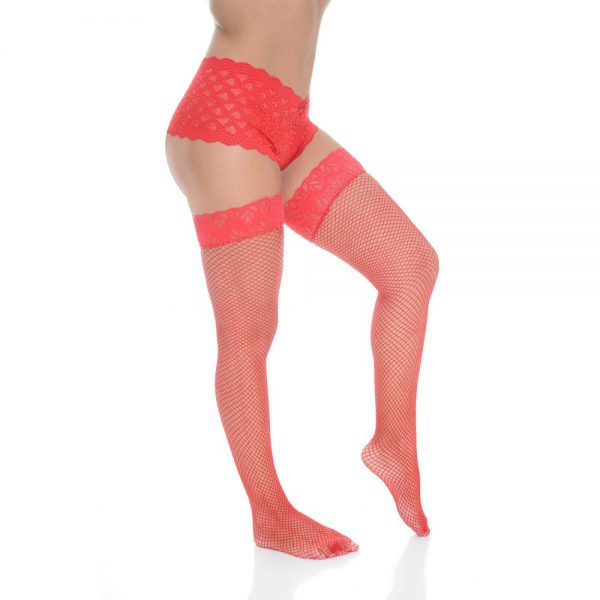 MEIA 7/8 ARRASTÃO COM RENDA VERMELHO - PERRUTEXTIL