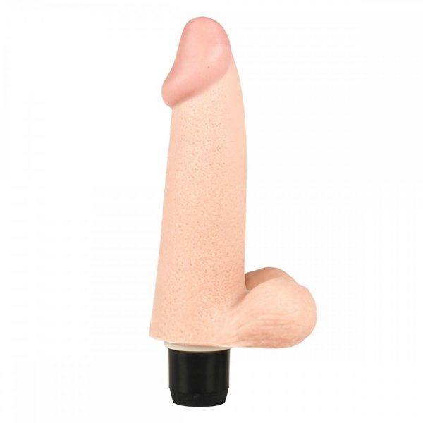 PRÓTESE REALÍSTICA COM ESCROTO E VIBRO INTERNO 14X3,5CM REALISTIC COCK - VIBE TOYS