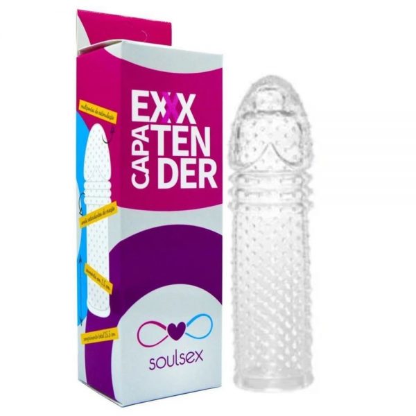 CAPA EXTENDER SILICONE TEXTURIZADA (SS100) TRANSPARENTE - SOULSEX