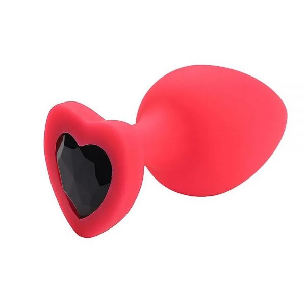 PLUG ANAL DE SILICONE COM PEDRA CORAÇÃO (TAMANHO G ) ROSA - SEXY IMPORT