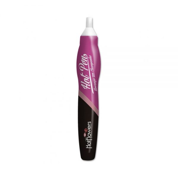 HOT PEN CANETA COMESTIVEL (HC248) MORANGO COM CHAMPANHE - HOT FLOWERS