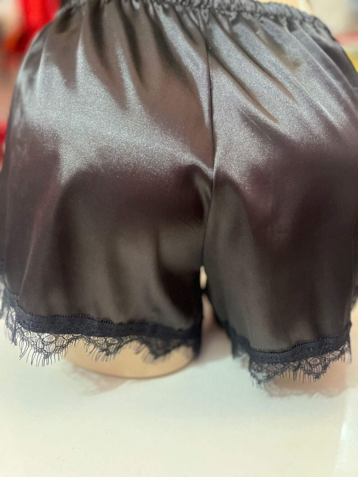 BABY DOLL RAQUEL CROPPED RENDADO SHORT CETIM VERDE E PRETO - DNA