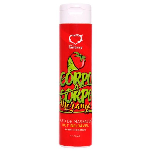 ÓLEO DE MASSAGEM HOT CORPO A CORPO MORANGO (REF.:4870) 100ML – SEXY FANTASY