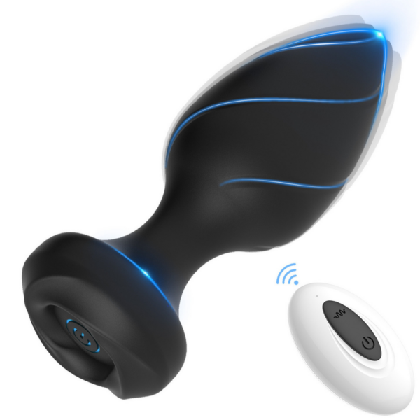 PLUG ANAL SILICONE 10 VIBRAÇÕES COM CONTROLE SEM FIO (MPA6076) PRETO - VIBE TOYS
