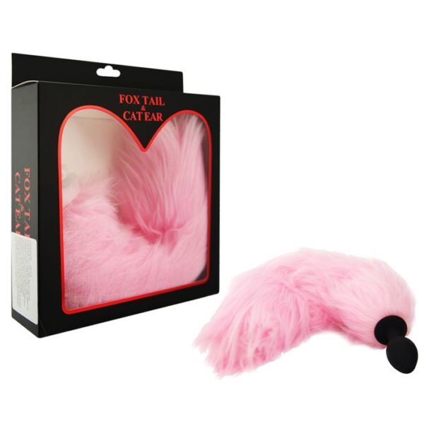 PLUG ANAL DE LUXO COM CAUDA LED (PL082) RABO ROSA - VIPMIX