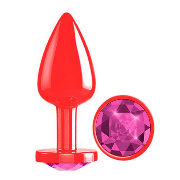 PLUG ANAL DIAMOND COLORS VERMELHO TAMANHO P - DELICIOUS