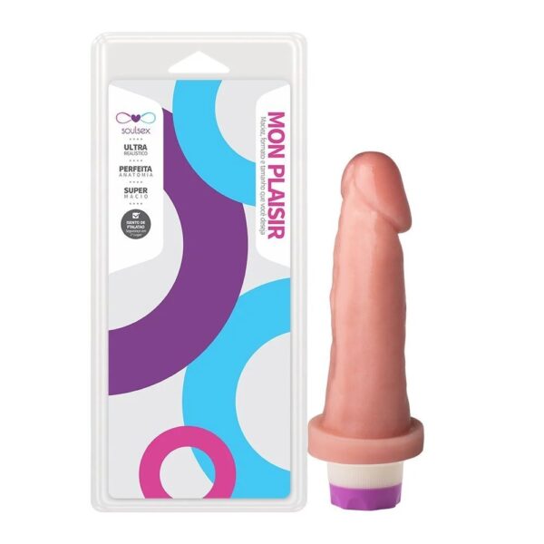 PRÓTESE COM VIBRO INTERNO 17X4,5 CM (SS031V) BEGE - SOULSEX