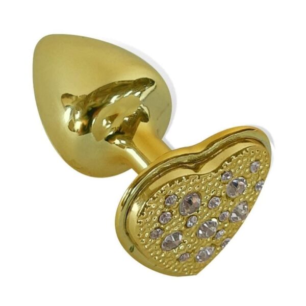 PLUG ANAL CORAÇÃO CRAVEJADO (HA136D) DOURADO - HARD