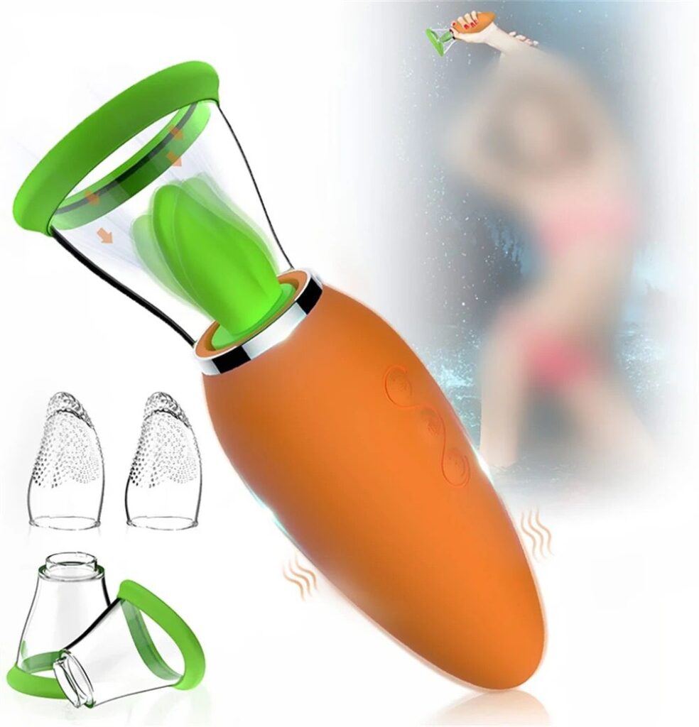 VIBRADOR CENOURA SUGADOR DE CLITÓRIS COM LINGUA - MASTEASE