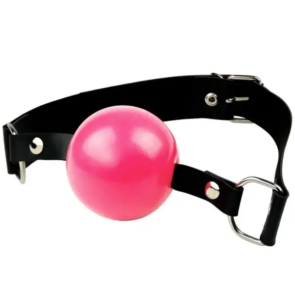 MORDAÇA BOLA ROSA C/ REGULAGEM EM COURO (L392) - LA PIMENTA