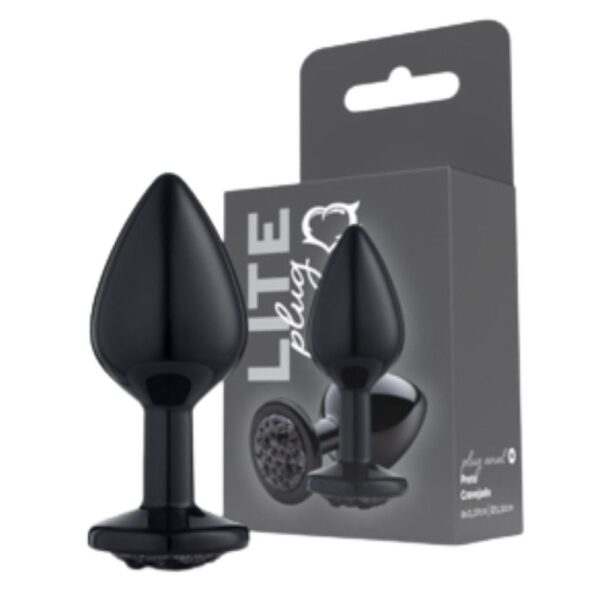PLUG ANAL M PRETO C/ PEDRA PRETA CRAVEJADO (REF.:273) LITE PLUG - SEXY FANTASY
