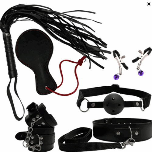 KIT BONDAGE COM 7 PEÇAS (SD024) PRETO - IMPORT