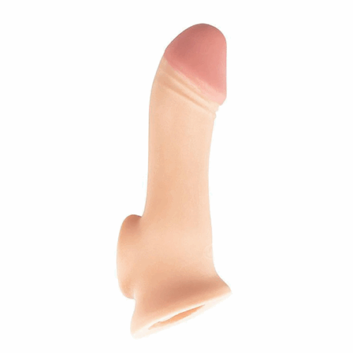 CAPA PENIANA COM ANEL ESCROTAL (COD7525) BEGE - SEXY IMPORT
