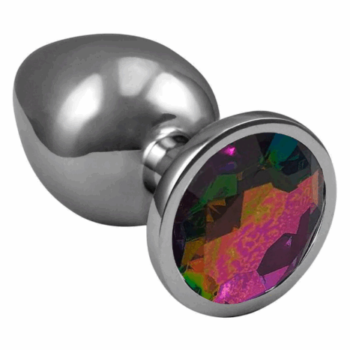 PLUG ANAL DE AÇO COM PEDRA CIRCLE FRUTA COR (5847) GRANDE – VIBE TOYS