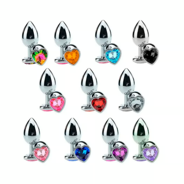 PLUG ANAL CÔNICO COM CRISTAL FORMATO CORAÇÃO (CÓD.:5848) TAM  P - SEXY IMPORT