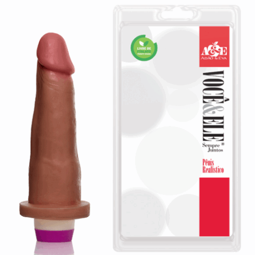 PRÓTESE COM VIBRO 16X4CM (ADAO16M) MARROM - ADÃO E EVA