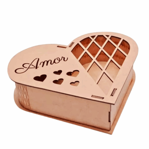 CAIXA CORAÇÃO MDF PERSONALIZADO