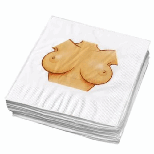 JOGO COM 50 GUARDANAPOS (BR003) IMAGEM SEIO - ADÃO E EVA