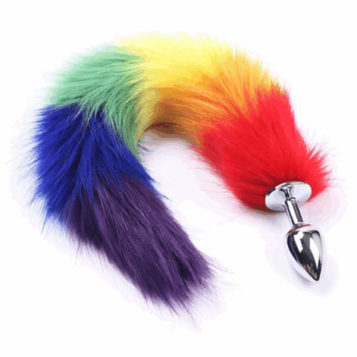 PLUG ANAL COM CAUDA COLORIDA PRIDE - IMPORTADO