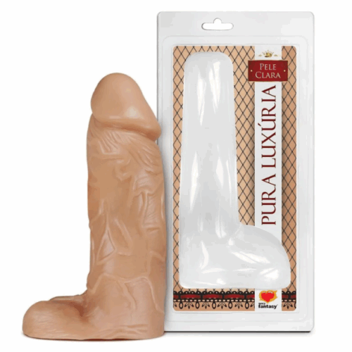 PÊNIS REALÍSTICO COM ESCROTO MACIÇO 23,2X7,3 CM (PA022) BEGE  PURA LUXÚRIA - SEXY FANTASY