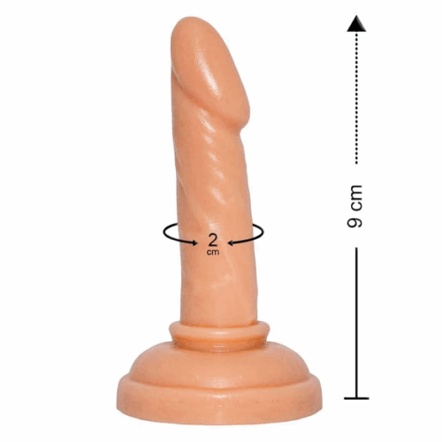 PRÓTESE SEM VIBRO COM VENTOSA 9,0X2,0CM (PLPEPBG) BEGE - PRAZER E CIA