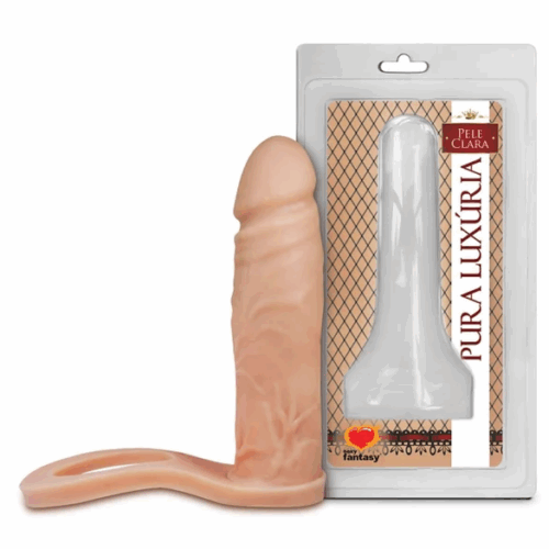 ANEL COMPANHEIRO C/ PENIS 12,4 X 3CM (AC002) BEGE - SEXY FANTASY