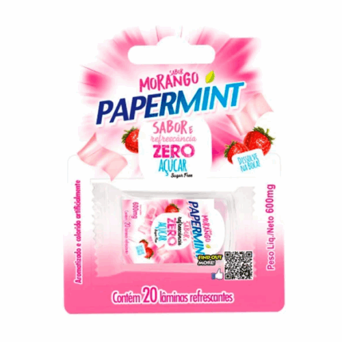 LAMINA BEIJÁVEL PAPERMINT SABOR MORANGO - DANILLA
