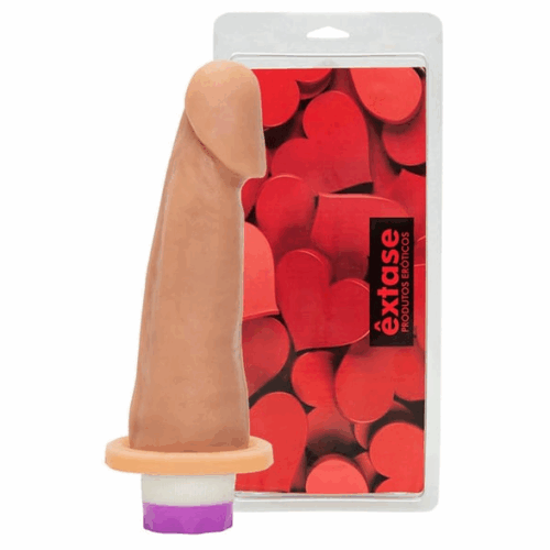 PRÓTESE COM VIBRADOR INTERNO (VN09) 16X4,7CM BEGE - ÊXTASE