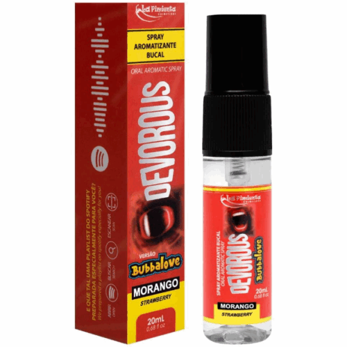 SPRAY DEVOROUS BUBBALOVE MORANGO (L471) GARGANTA PROFUNDA 20 ML - LA PIMENTA