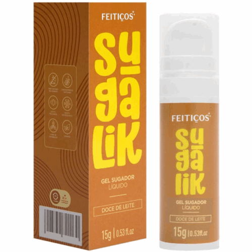 SUGALIK GEL SUGADOR LÍQUIDO DOCE DE LEITE 15G - FEITIÇOS